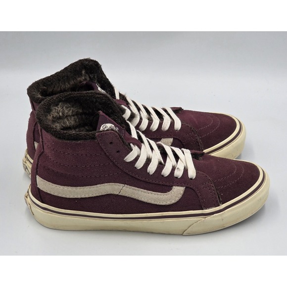 VANS Sk8-Hi Suede Maroon Women's Size 5 High-Top Skateboarding Shoes Sneakers - Picture 4 of 12